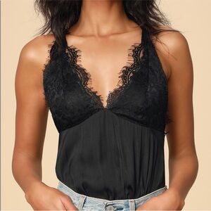 NWT free people intimately melrose black bodysuit